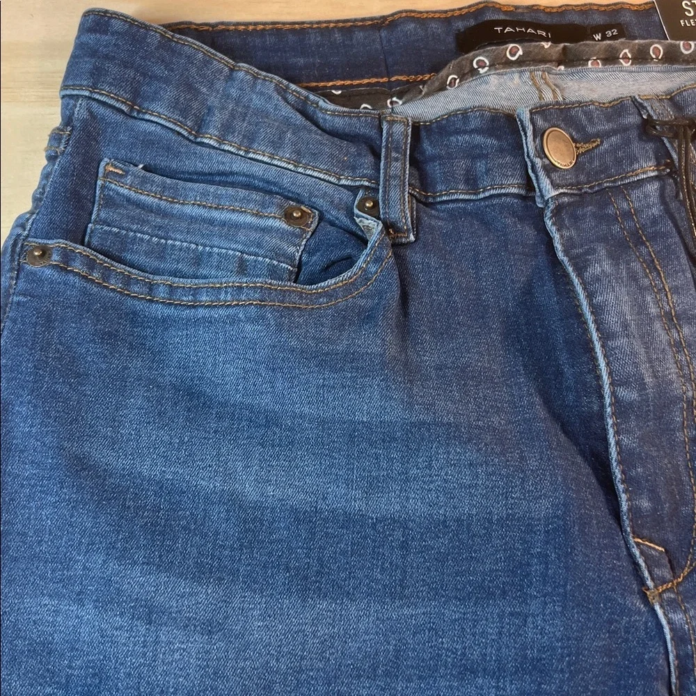 NWT Tahari Blue Stretch Skinny Jeans Sz 32x32